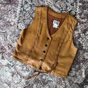 Vintage Firenze Santa Barbara 100% leather vest